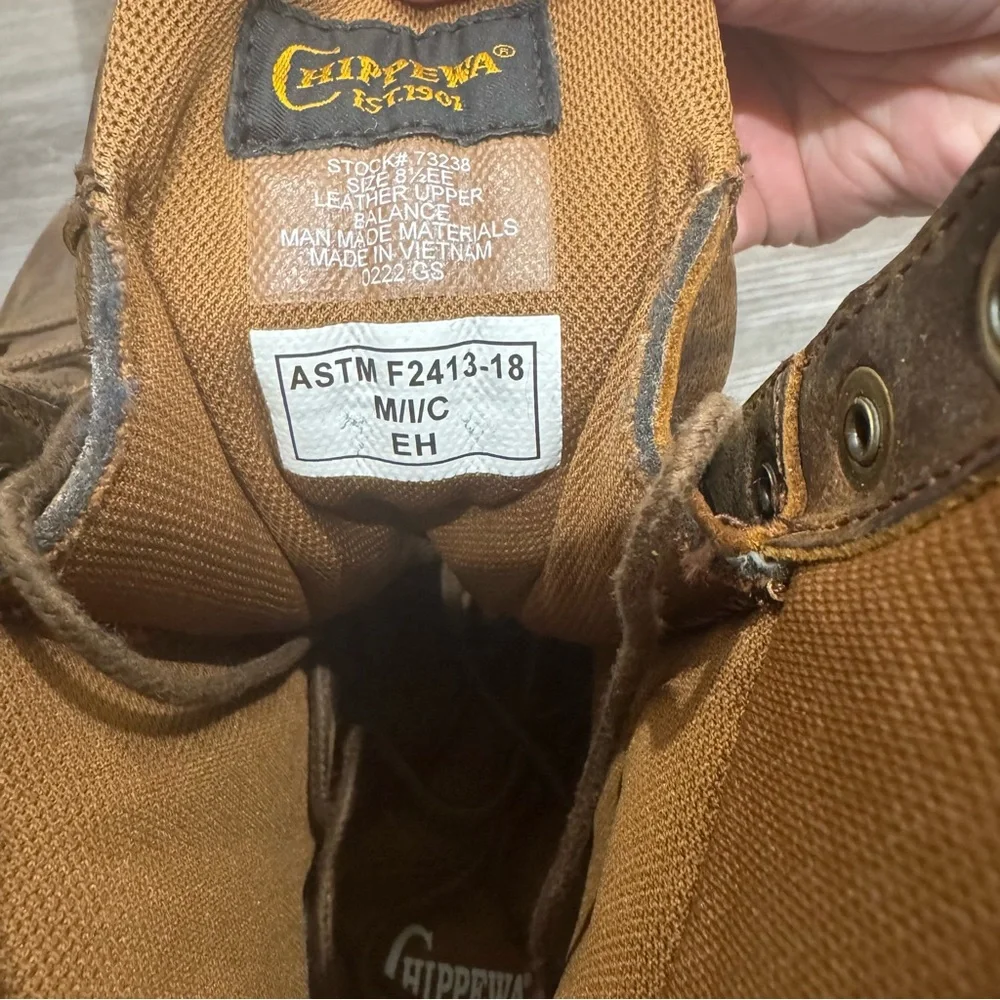 Chippewa Valdor 8” Waterproof Comp Toe Insulated Logger Buff Leather Boots